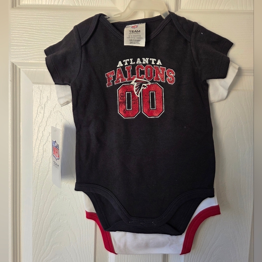 Atlanta Falcons Baby 6-12M, 18M Bodysuits 2pc NWT 100% Cotton Football Fan